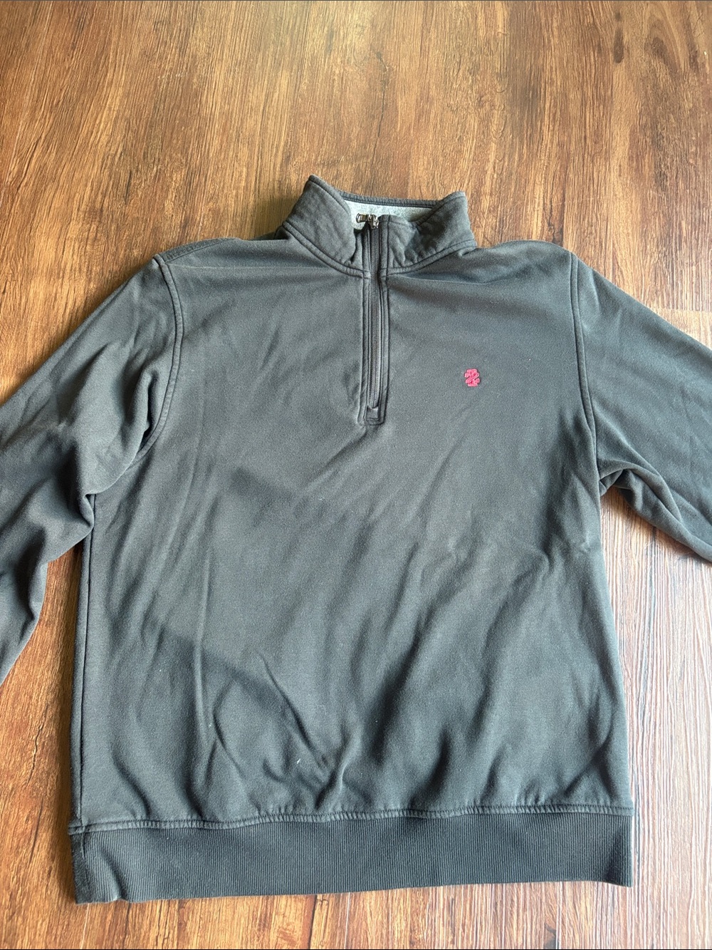 Izod Black Quarter-Zip Pullover with Red Logo